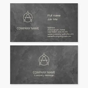 Business card template. Architect, designer, engineer. Letters A and O.