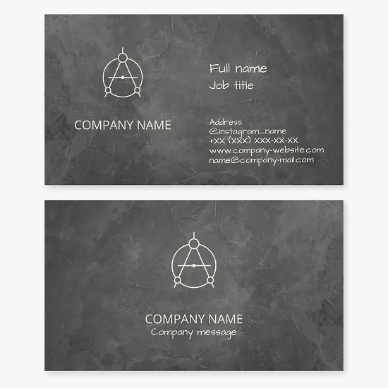 Business card template. Architect, designer, engineer. Letters A and O.