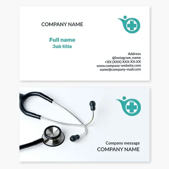 Healthcare doctor business card template. Medical care.