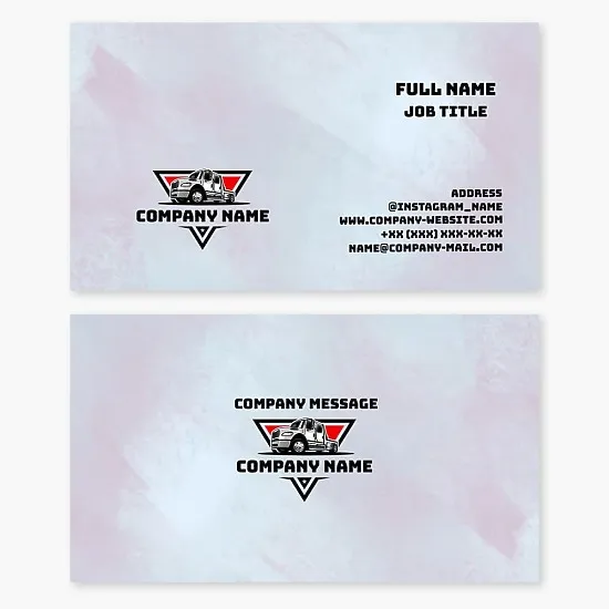 Business card template. Freight transportation. Truck.