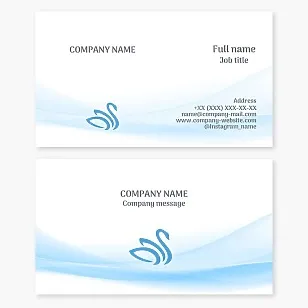 Business card template. Swan. Brand. Beauty salon.