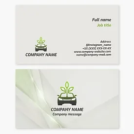 Business card template "Eco-friendly car. Electric car. Electric car showroom."
