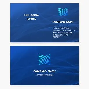 Business card template. Abstract. Aqua. Letter X.
