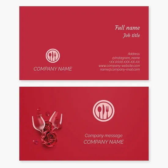 Romantic Restaurant Business Card Template
