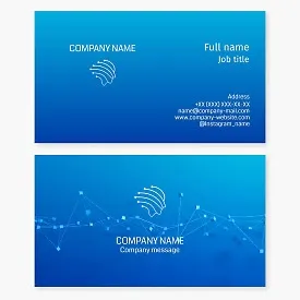 Business card template. Digital company. Profile of a person with an electronic circuit board.