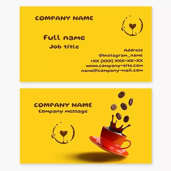 Coffee Shop Cafe Business Card Template