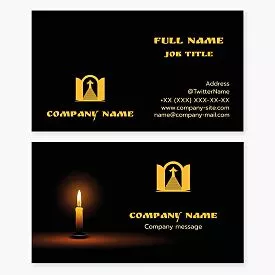 Black and Yellow Business Card Template with Candle 