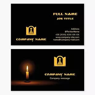 Black and Yellow Business Card Template with Candle 