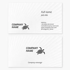 Business card template. Abstract. Ocean turtle. Oceanarium. Beach services and products.