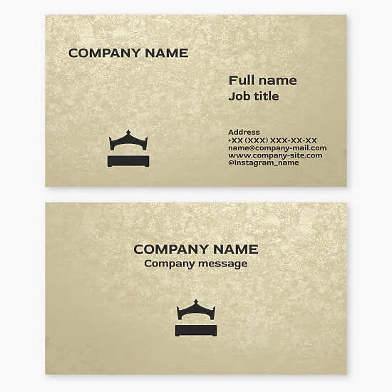 Business card template. Sleep products. Furniture store.