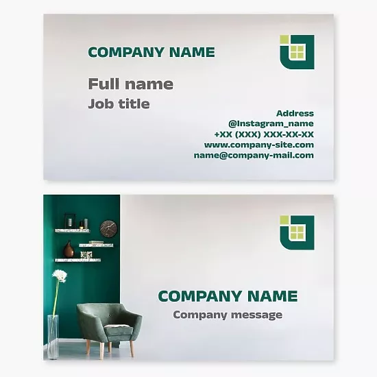 Business card template Interior design