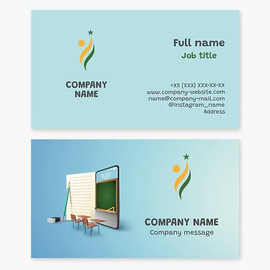 Business card template Education, private lessons, school, child development