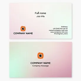 Business card template. Photo studio. Photographer. Camera.