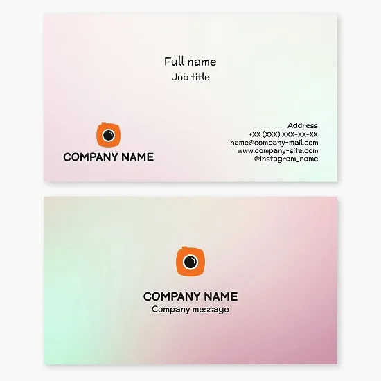 Business card template. Photo studio. Photographer. Camera.