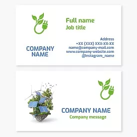 Business card template Green energy, renewable energy