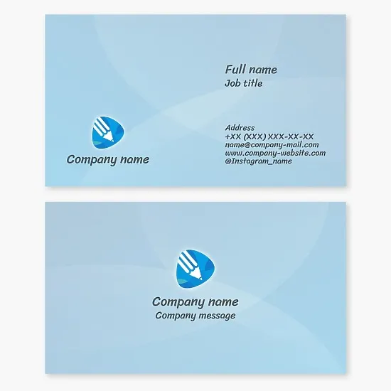 Business card template. Creative company. Designer. Illustrator. Creator. Writer. Stationery for school and office.