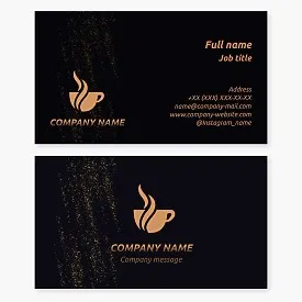 Business card template for coffee, tea