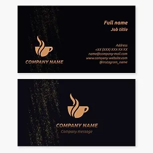 Business card template for coffee, tea