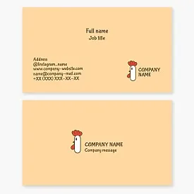 Business card template with a chicken logo. Broiler production. Poultry meat. Chicken meat. Poultry farming. Hatching eggs. Cafe, restaurant.