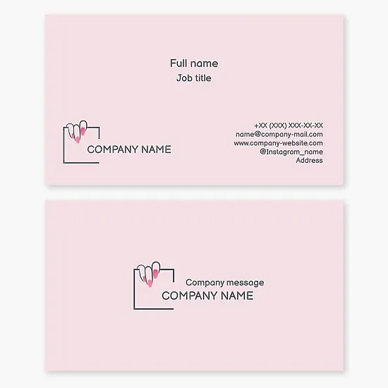 Business card template. Nail service. Manicure.