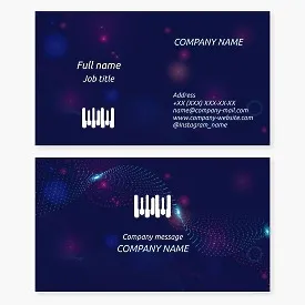 Business card template. Music. Piano keys.