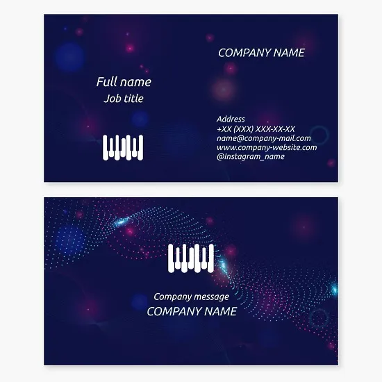 Business card template. Music. Piano keys.