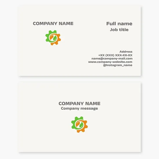 Business card template. Agricultural machinery.