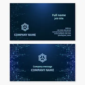 Business card template. Microelectronics.