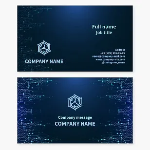 Business card template. Microelectronics.