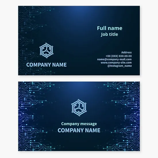 Business card template. Microelectronics.