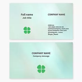 Business card template. Abstraction. Quatrefoil plant. Clover. A symbol of luck, faith, hope, prosperity.