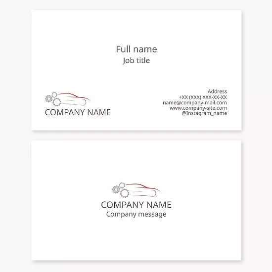 Automotive Engineer Business Card Template