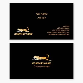 Business card template: jaguar, speed.