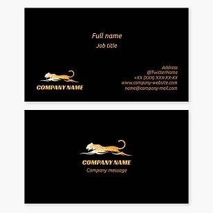 Business card template: jaguar, speed.