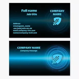 Tech Shield Logo | Technology Business Card Template