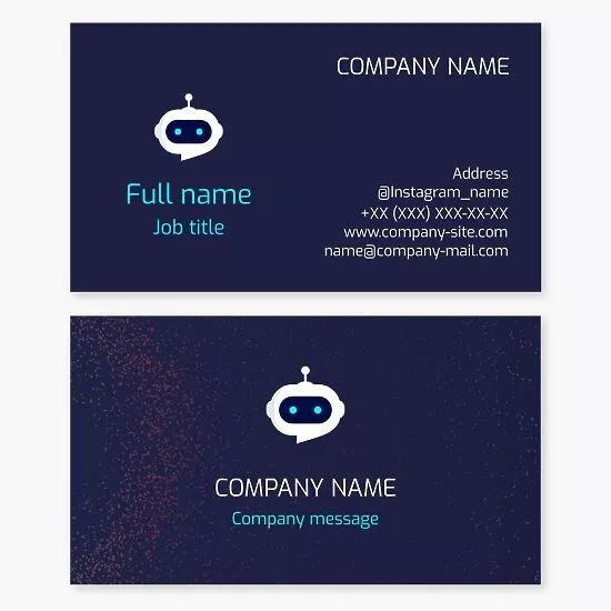 Robot Face Logo Business Card Template