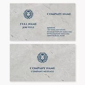 Business card template. Abstract. Gorgon. Symbol of protective power, authority, beauty, aggressive femininity, and the power to resist evil.