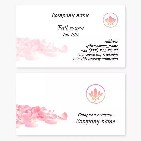 Rose Petals Floral Theme Business Card Template