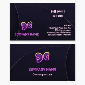 Butterfly in children's cartoon style. Business card template