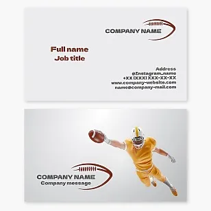 Business card template. American football. Rugby.
