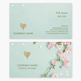 Floral business card template. Flower shop. Event florist services.