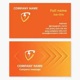 Abstract Business Card Template with Shield Logo