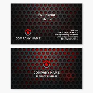 Business card template. Heating equipment for home and office.