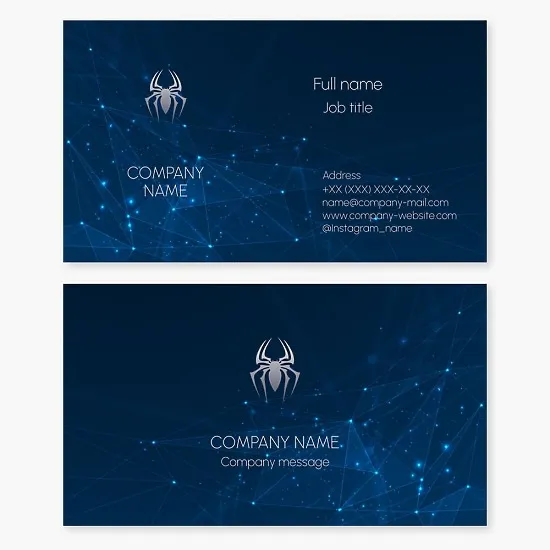 White Spider Logo | Network Link Design | Ethical Hacker, Penetration Tester | Cyber ​​Security Company | Business Card Template