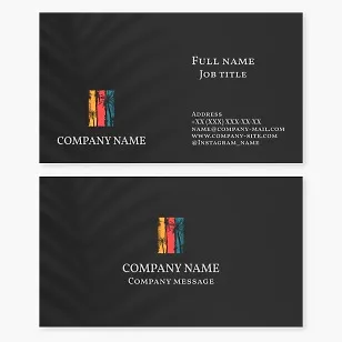 Business card template. Abstract. Clothing brand. Travel agency. Tropical, Californian style, beach vacation.