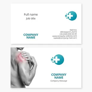 Orthopedic doctor business card template. Surgery. Neuralgia.