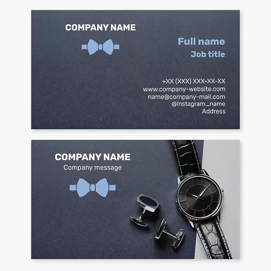 Business Card Template Watches and Accessories for Men