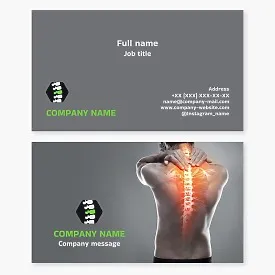 Business card template. Vertebrologist, traumatologist-orthopedist, massage therapist.