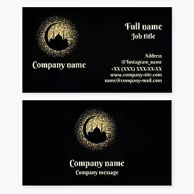 Sparkling Moon City Logo Business Card Template