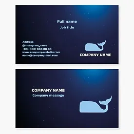 Whale Logo Blue Business Card Template